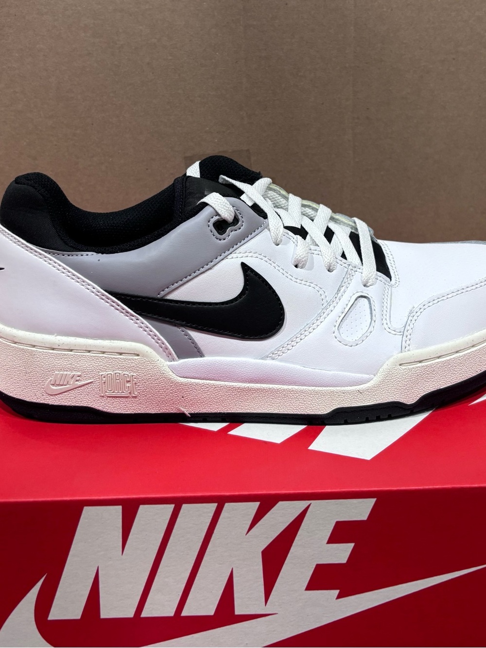 Nike Men’s White and Black Low-Top Sneakers with Gray Accents
